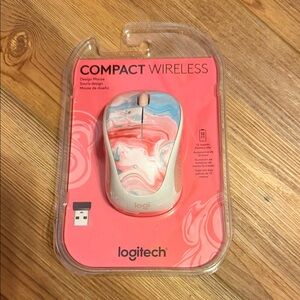 Logitech Wireless Mouse - Pink and Blue Marble